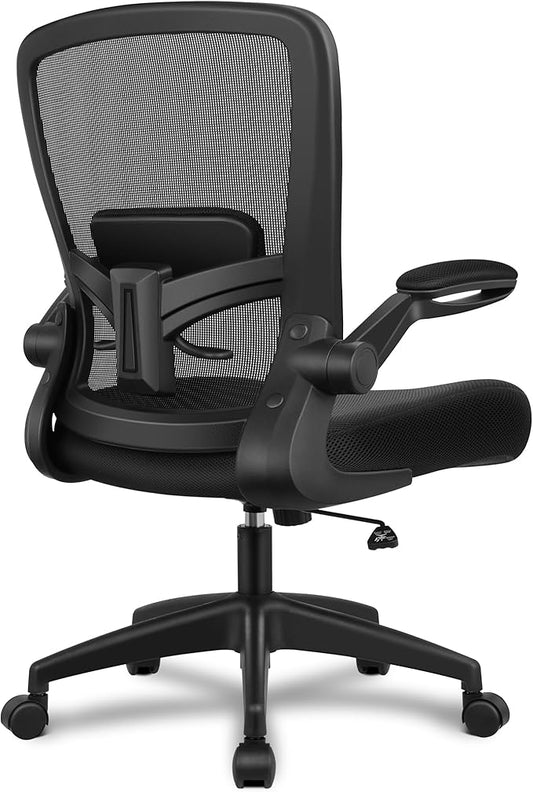FelixKing Office Chair, Ergonomic Desk Chair Breathable Mesh Chairs with Adjustable High Back Lumbar Support Flip-up Armrests, Executive Swivel Comfy Task Computer Chairs for Home Office Black-DeskLoop Office