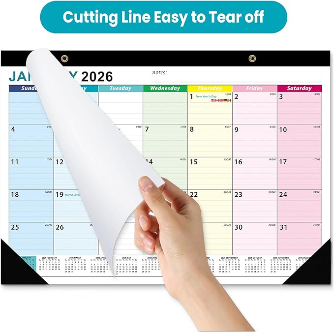 COMIX 18 Month Desk Calendar 2025-2026 (July 2025–Dec 2026) – 17" x 12" Wall calendar with To-Do List & Notes,2026 Calendar Monthly Planner for Home, School, or Office Organization-DeskLoop Office