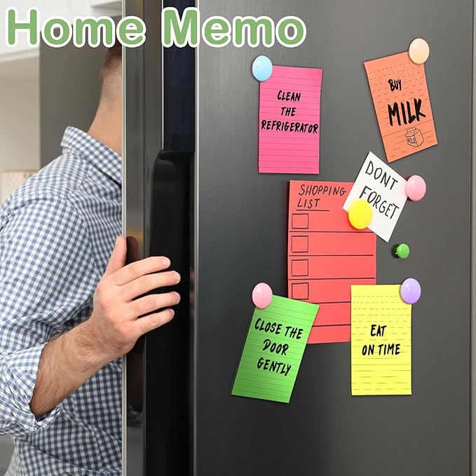 24 Pack Lined Sticky Notes 4 x 6 Inch Colorful Sticky Note Pads with Lines Bright Ruled Self Sticky Notes Memo Pad for Office Home Supplies, 50 Sheets per Pad, 1200 Sheets, 8 Colors-DeskLoop Office