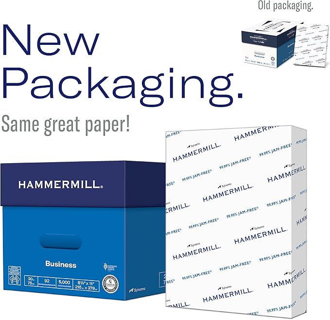 Hammermill Printer Paper, 20 lb Copy Paper, 8.5 x 14 - 10 Ream (5,000 Sheets) - 92 Bright, Made in the USA, 105015C-DeskLoop Office