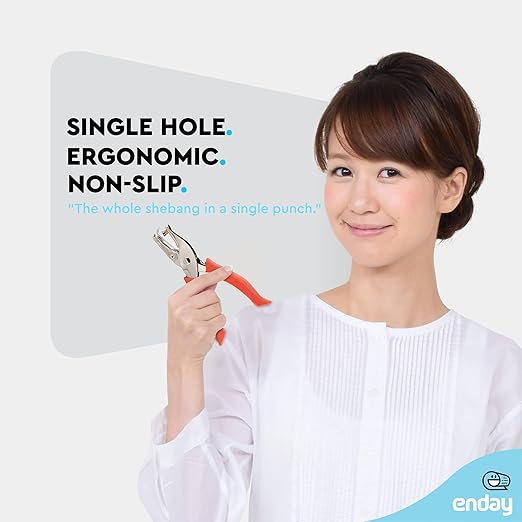 Premium Single Hole Paper Punch Cushion Grip Heavy Duty Hole Puncher for Greeting Cards Scrapbook Notebook Puncher Craft Paper Hand Tool - Assorted Colors, Colors May Vary - by Emraw (1PK)-DeskLoop Office