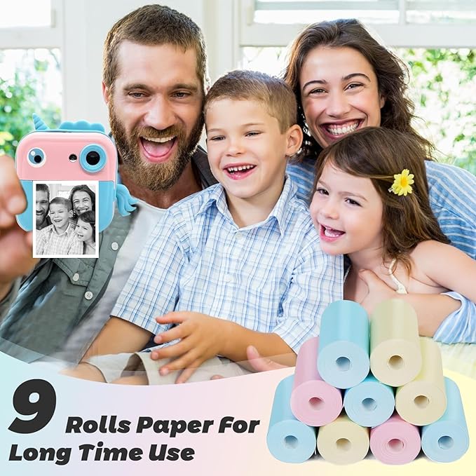 9 Rolls Thermal Printer Paper - Colorful, Non-sticker, 3 Color for Most Mini Thermal Printers-DeskLoop Office