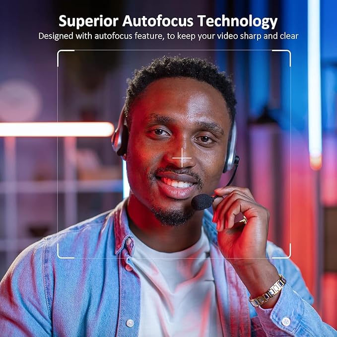 NexiGo N660P (Gen 2) 1080P 60FPS Webcam with Software Control, Dual Microphone & Cover, Autofocus, HD USB Computer Web Camera, for OBS/Gaming/Zoom/Skype/FaceTime/Teams/Twitch-DeskLoop Office