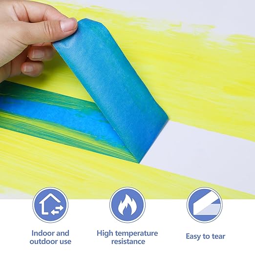 18 Rolls Painters Tape 2 Inches Wide Blue Painters Tape 18 Roll x 1.89 Inch x 55 Yards Blue Masking Tape for Home Decoration DIY Furniture-DeskLoop Office