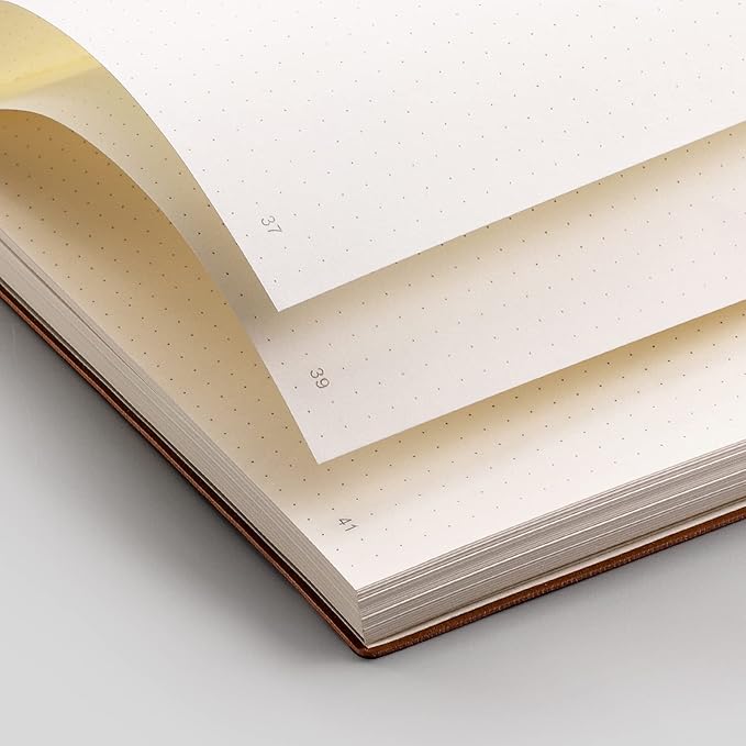 EMSHOI Dotted Journal Bullet Notebook, B5 Large Softcover Leather Journal, 192 Numbered Pages 100gsm Thick Dot Grid Notebook for Drawing Women Men Work School Supplies, 7.48"x10.15"-GrayBlue-DeskLoop Office