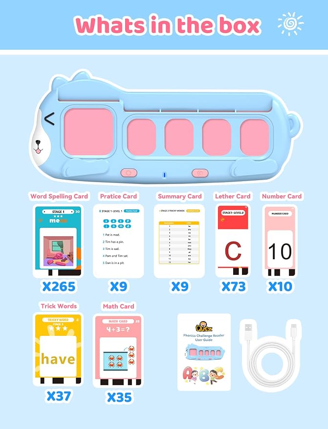 QuTZ Phonics Learning Toy for Preschool Kids – Talking Flash Cards - Image 9