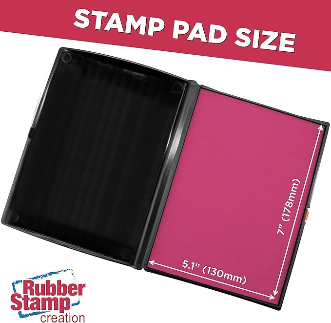 Large Premium Pink Ink Stamp Pad - 5" by 7" - Quality Felt Pad-DeskLoop Office