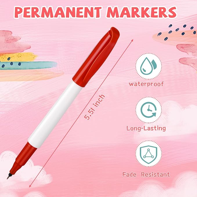 72 Pack 0.4mm Ultra Fine Point Permanent Marker Bulk, Fine Tip Permanent Markers Set, Quick Dry, Waterproof, Durable, Works on Paper, Glass, Ceramic, Plastic, Wood, Rock, Metal (12 Colors)-DeskLoop Office