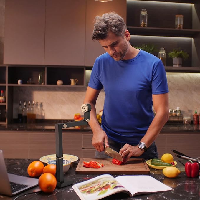 CZUR Fancy Pro 8MP USB Document Camera for Teacher, 4K Webcam with Microphone and LED Light, Up to 60fps, Auto Focus, for Remote Teaching, Live Streaming, Web Conference, for Mac and Windows-DeskLoop Office