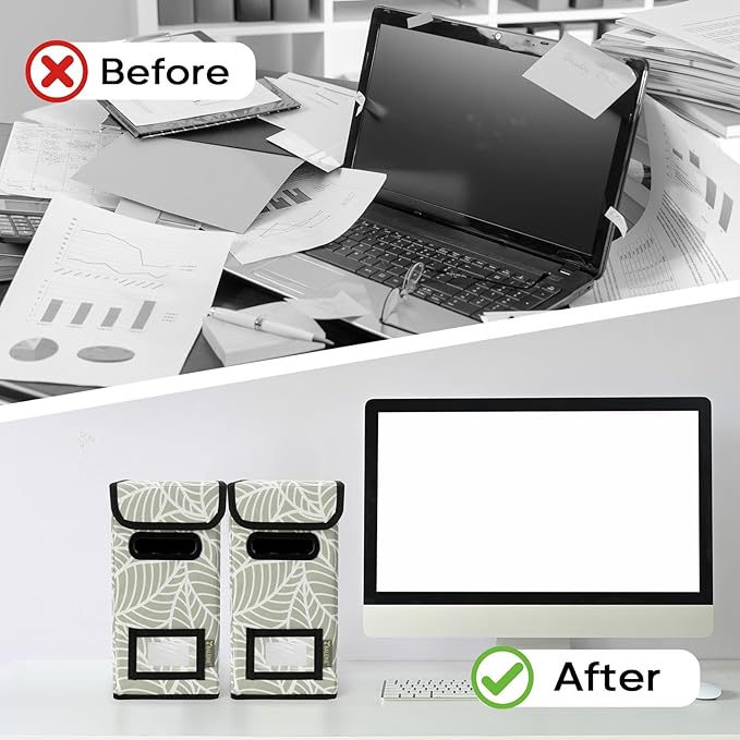 BALEINE File Organizer Box with Lid, Collapsible File Folder Organizer with Plastic Slide, Hanging File Folder Box for Office Document Storage (1 Pack, Antique Foliage, S)-DeskLoop Office