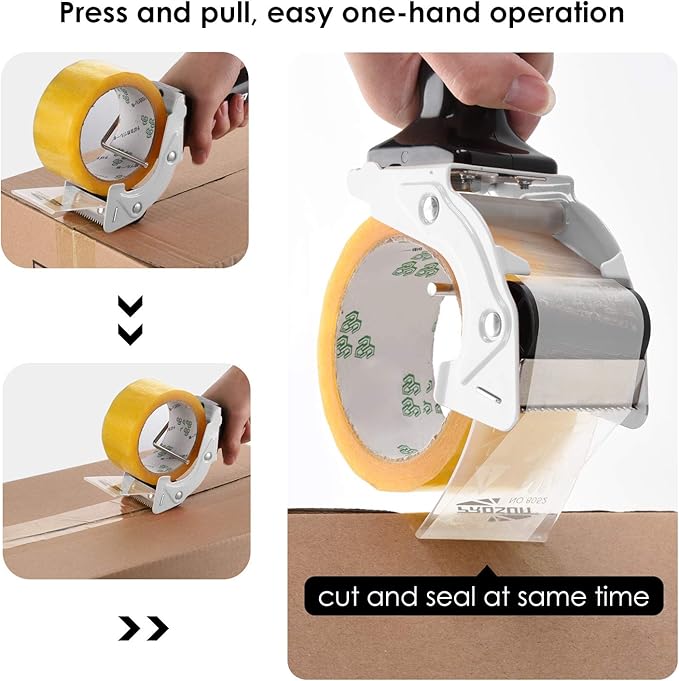 Fast Reload 2 Inch Tape Gun Dispenser Packing Packaging Sealing Cutter TG01 (TG01-WHT)-DeskLoop Office