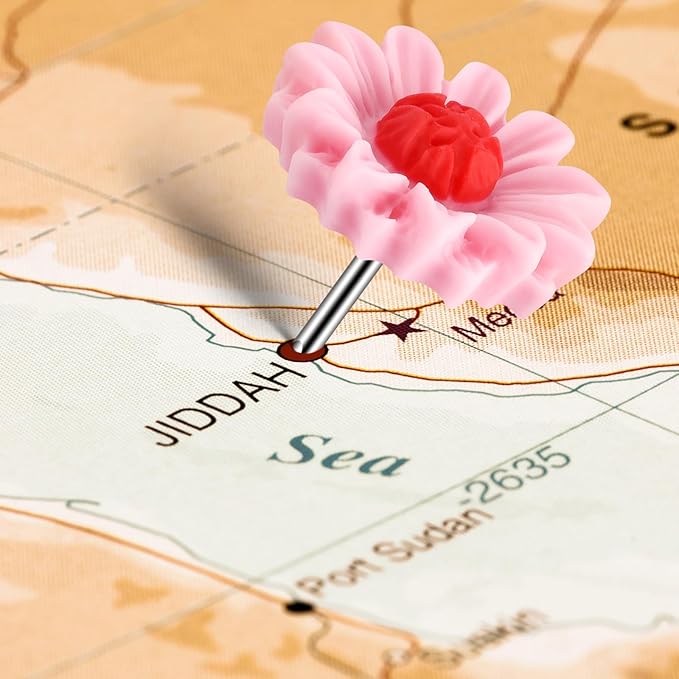 40Pcs Push Pins, Thumb Tacks for Bulletin Board, Flower Decorative Pins and Tacks, Cork Board Thumbtacks, Cute Thumbtack for Office Decorative-DeskLoop Office