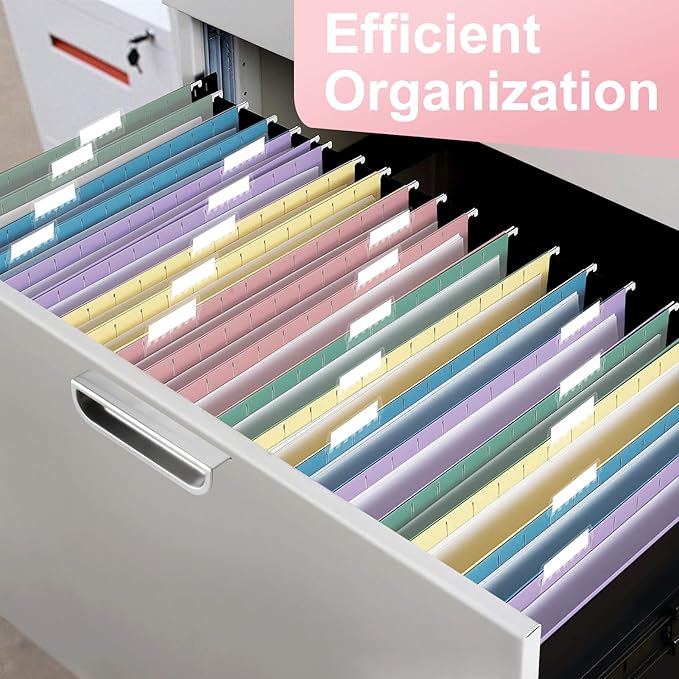 Hanging File Folders, 70 Pack Letter Size Hanging File folders with 1/5-cut Tabs, Stay Organized for Your Home and Office Bulk File, Documents and Paper, Macaron 10 Colors-DeskLoop Office