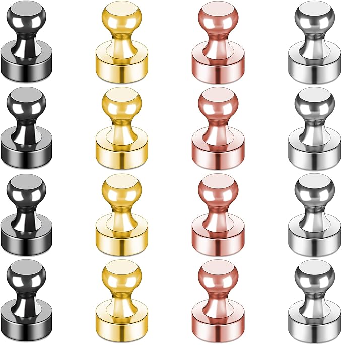 LOVIMAG Small Magnets for Cruise Ship Essentials, Cruise Magnets for Door Decoration, 4 Assorted Color Push Pins Neodymium Magnets for Cruise Cabins, Kitchen, Locker or Office Accessories-16 Pcs-DeskLoop Office
