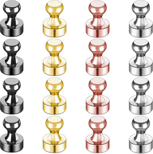 LOVIMAG Small Magnets for Cruise Ship Essentials, Cruise Magnets for Door Decoration, 4 Assorted Color Push Pins Neodymium Magnets for Cruise Cabins, Kitchen, Locker or Office Accessories-16 Pcs-DeskLoop Office