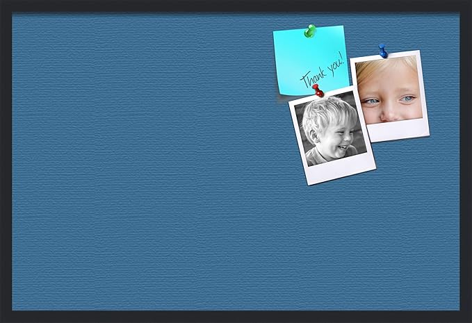 PinPix 36x24 Inch Cork Bulletin Board. This Decorative Framed Pin Board Comes with Navy Pastel Design and a Satin Black Frame. Ideal for Home Office Decor or Message Board (PinPix-1811)-DeskLoop Office