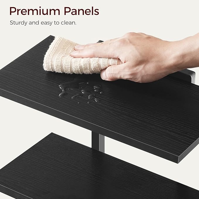 Clamp On Desk Organizer, 3-Tier Desktop Bookshelf, Adjustable Desk Storage Shelf, Metal Frame, for Office, Study and Game Room, Black DSBK3601-DeskLoop Office