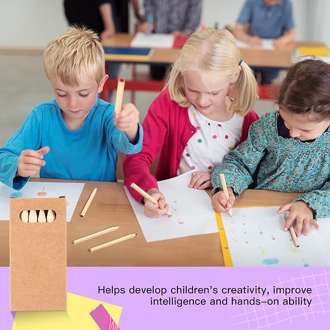 Faccito 15 Packs Mini Drawing Colored Pencils for Kids 3.5 Inch Portable Short Fat 6 Different color Pre Sharpened Pencils in Bulk for Children Painting Classroom School Supplies-DeskLoop Office