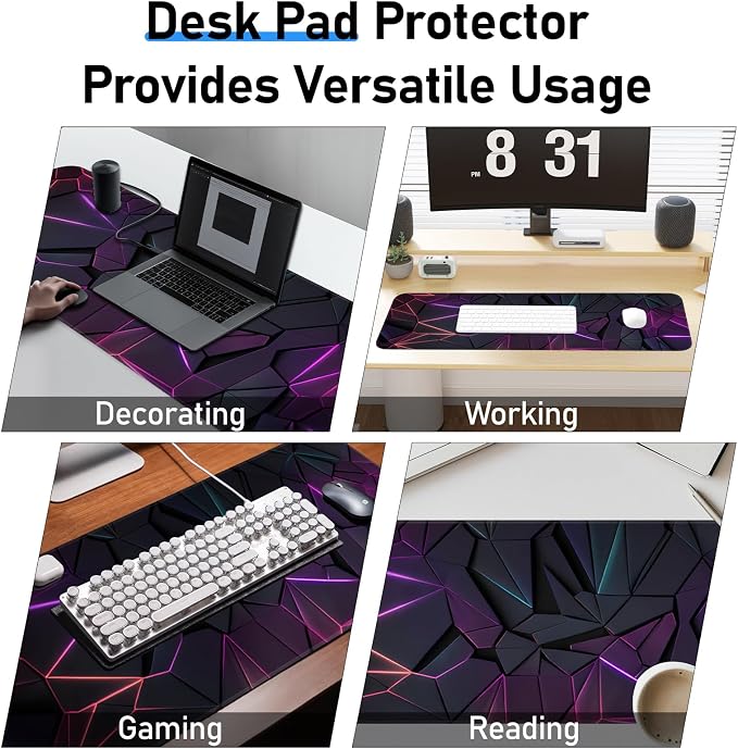 Stylish Geometric Design Gaming Mouse pad, Non-Slip Rubber Base, Stitched Edges - Image 7