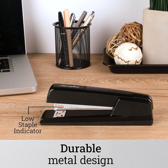 Swingline Stapler, 30 Sheet Capacity, 747 Classic Stapler, Jam Free, Metal, Black (74701)-DeskLoop Office