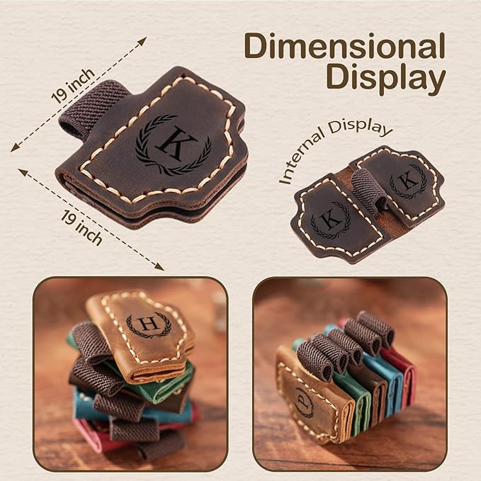 Artlaza Personalized Magnetic Leather Bookmark with Pen Holder - 26 Letters Custom Book Mark with Name Initial Engraved Book Marker for Readers, Book Lovers, Travelers - Gift for Women & Men(Red,U