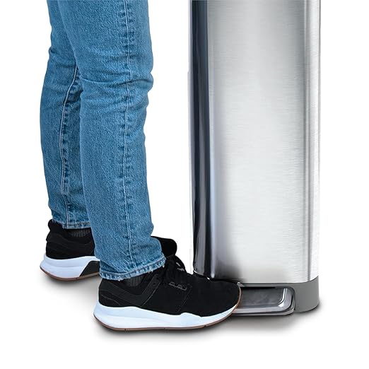 Glad Slim Trash Can with Clorox Odor Protection - Narrow Kitchen Garbage Bin with Soft Close Lid, Step On Foot Pedal and Waste Bag Roll Holder, All Stainless, 45 Liter-DeskLoop Office