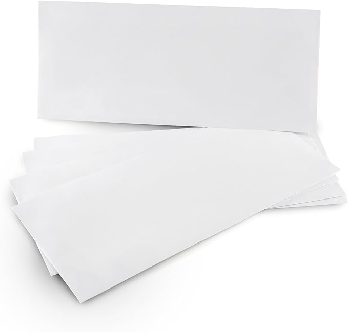 Aimoh #10 Security Tinted Self-Seal Envelopes - No Window - EnveGuard, Size 4-1/8 X 9-1/2 Inches - White - 24 LB - 1 Case - 24 Packs - 2,400 Envelopes (34100-CS)-DeskLoop Office