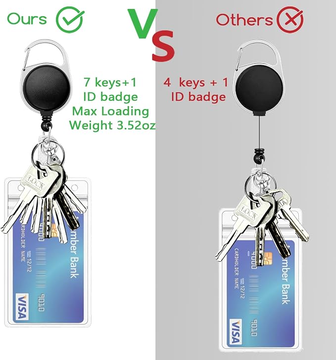 Black Lanyards for ID Badges, Work Badge Holder Retractable Reel Clip, Lanyard - Image 6