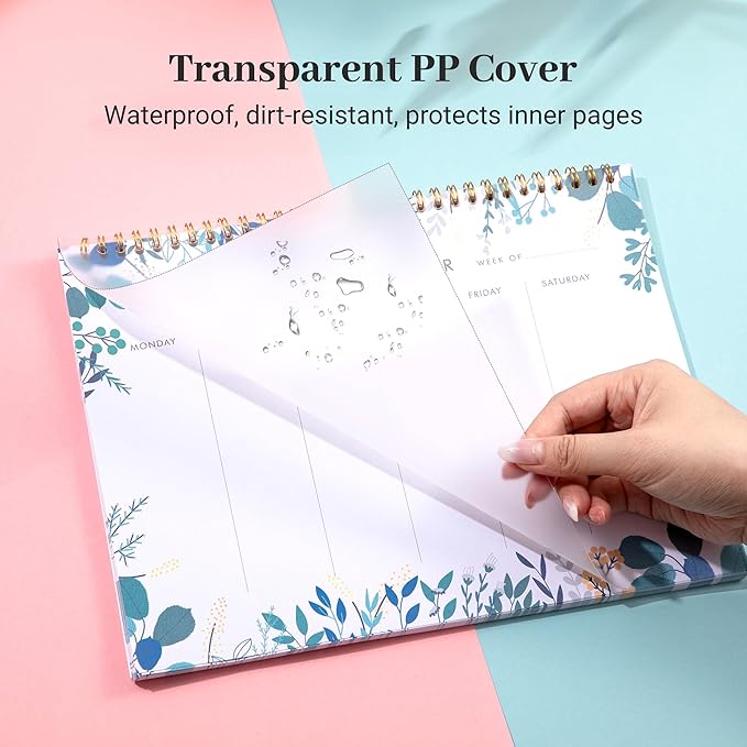 8.5x11 Weekly Planner Notepad Undated To Do List Note pad 52 Weekly Desk Wall Planner Calendar Hangble Daily Planning Pad for Work,Home,School,Ofiice Supplies,Matching 44 Notepad,Blue-DeskLoop Office