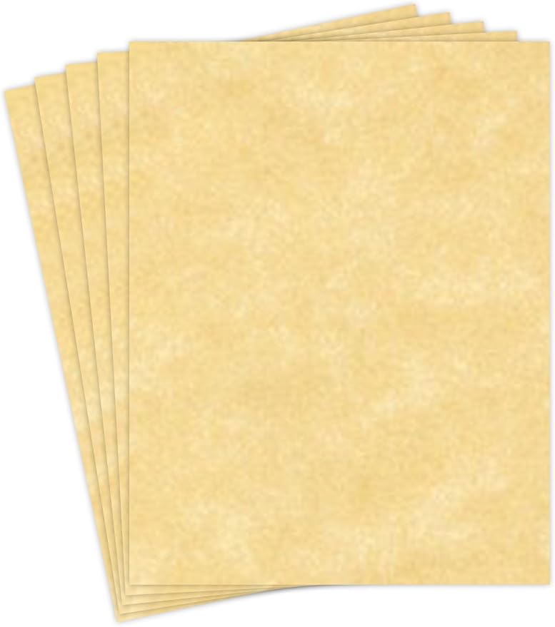 New Champagne Stationery Parchment Recycled Paper | 65Lb Cover Cardstock | 8.5" x 11" Inches | 50 Sheets Per Pack-DeskLoop Office