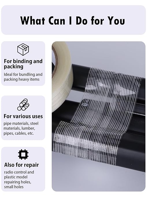1/2 inch Mono Filament Strapping Tape, Heavy Duty Reinforced Filament Tape, Clear Fiberglass Reinforced Packing, (14 Rolls, 378yds Total)-DeskLoop Office