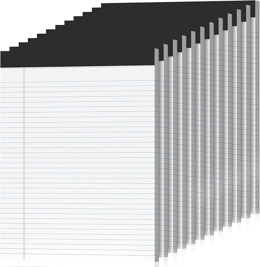 12 Pack Legal Pads 8.5 x 11 College Ruled 600 Sheets Note Pads 8.5 x 11 Inch Notepads Perforated Writing Pads 8.5 x 11 Pads of Paper Lined White Paper, 50 Sheets per Notepad for Home, Office, School-DeskLoop Office