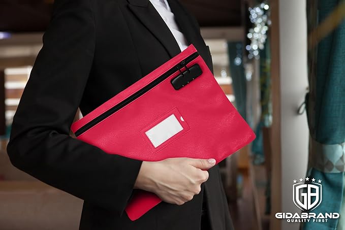 Pink Notary Bag | 14x11 inch | Locking Zipper Case for Notary Kit, Stamp, Embosser, Ink Pad, and Valuables-DeskLoop Office