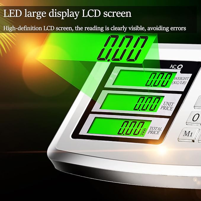 660lb Floor Industrial Platform Scale with Removable Guardrail Digital Scale with Accurate LB/KG High-Definition Displa Foldable for Weighing Luggage Package Shipping Double Sided Display-DeskLoop Office