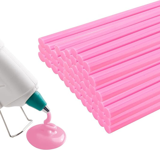 MATUFF Pink hot Glue Sticks Full Size 0.43” Dia x 8” Long, 52 pcs Hot melt Adhesive Glue Sticks, All-Purpose Colored Glue Gun Sticks for Christmas Decoration Crafts Arts School Home Repair Bonding-DeskLoop Office