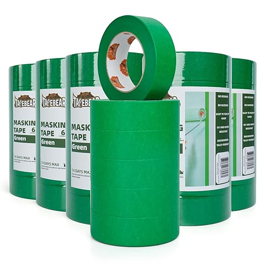 Green Painters Tape Multi-Surface Masking Tape 1.41 inch x 60 Yard, Indoor and Outdoor Painting Tape, Residue Free Easy Removal with Sharp Lines, Paint Tape for Walls, Auto, Home, 36Rolls-DeskLoop Office