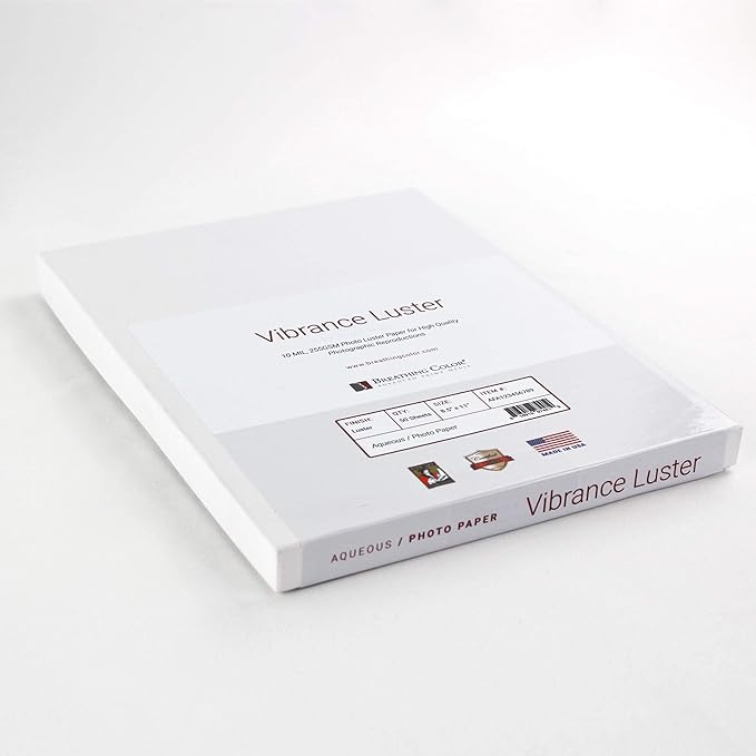 Vibrance Luster Photo Printer Paper 10 mil 255 gsm Luster Finish Premium Photo Paper Sheets 17 inches x 22 inches 50 sheets Works with All Inkjet Printers Including Professional Makes and Models-DeskLoop Office