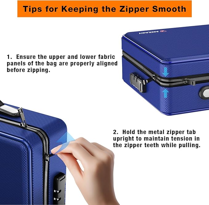 Fireproof Document Box with Fireproof Zipper, Hard Inner Shell Fireproof Document Bag with Lock, Fireproof Water Resistant Important Document Organizer 16 inch Laptop File Briefcase (Blue)-DeskLoop Office