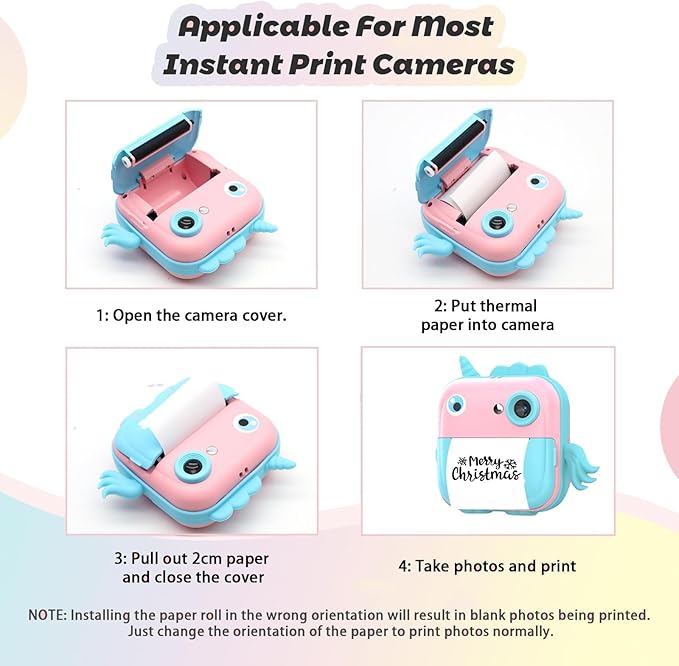 9 Rolls Thermal Printer Paper - Colorful, Non-sticker, 3 Color for Most Mini Thermal Printers-DeskLoop Office