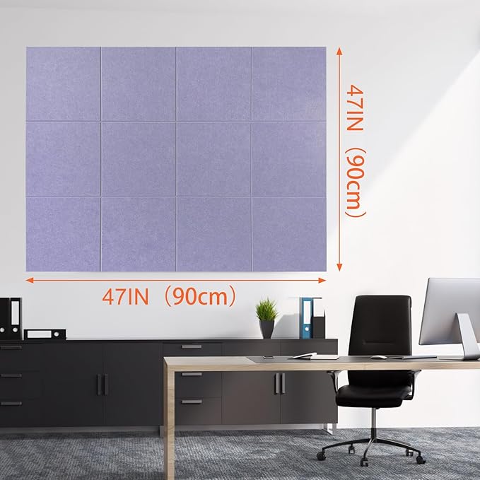 Cork Boards for Walls 48" x 36" Felt Board Alternative, 12 Pack Felt Wall Tiles Bulletin Board, Large Cork Board for Office Pin Board Tack Board Cork Boards-DeskLoop Office