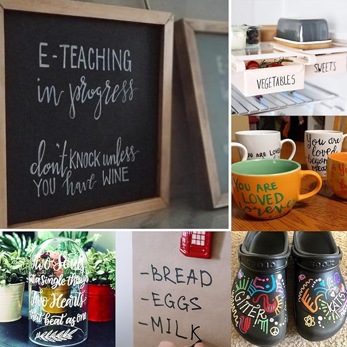 Overseas White Paint Pens Permanent Markers 24 Pcs, Oil Based Paint Markers Set, Quick Drying, Waterproof, Medium Tip Marker Pens for Metal, Rock, Wood, Plastic, Canvas, Glass, Stone, Rubber, Paper-DeskLoop Office