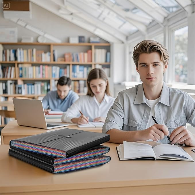 14 PCS Office Accordion File Organizer Bulk - 13 Pocket Plastics Expanding Folder with Tabs - Letter Size Loose Paper Folder for Work School Home, Student Teacher-DeskLoop Office