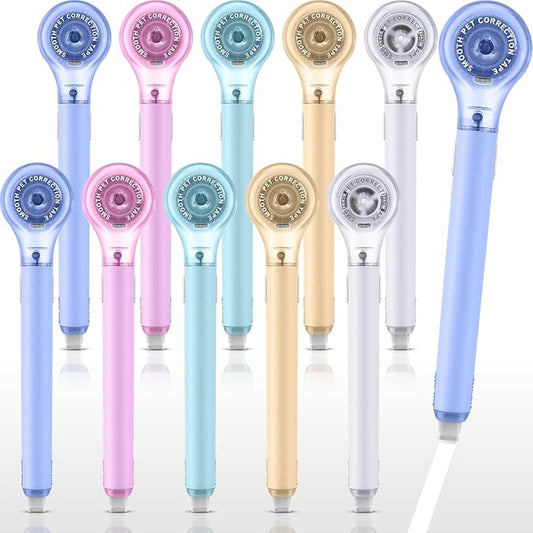 10 Pack Correction Tape Pen Correctional Ink Tape Push Pull Protective, Easy to Use Applicator for School Office Supplies, 0.2 x 236 Inch(Macaron Color)-DeskLoop Office
