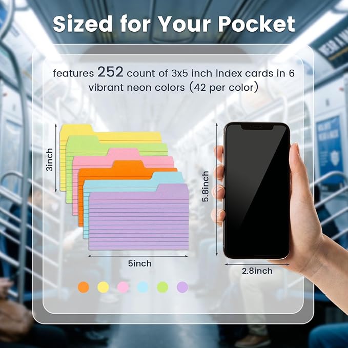 Koogel Index Cards 3x5, Dividers Notecards Memo Scratch Pad - Image 7
