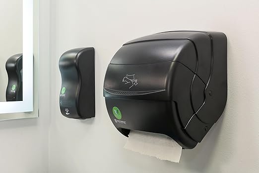San Jamar Ecologic Integra Recycled Plastic Level Paper Towel Dispenser, Universal Roll Capacity, Wall Mounted Dispenser with Zero Waste for Home and Business Universal, Black-DeskLoop Office