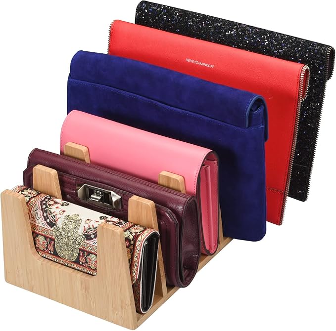 MobileVision Bamboo Versatile 6 Dividers/Sections Orgainzer for Book Rack, Video, CD, Record Organizer (7" L x 14" W x 5 H)-DeskLoop Office