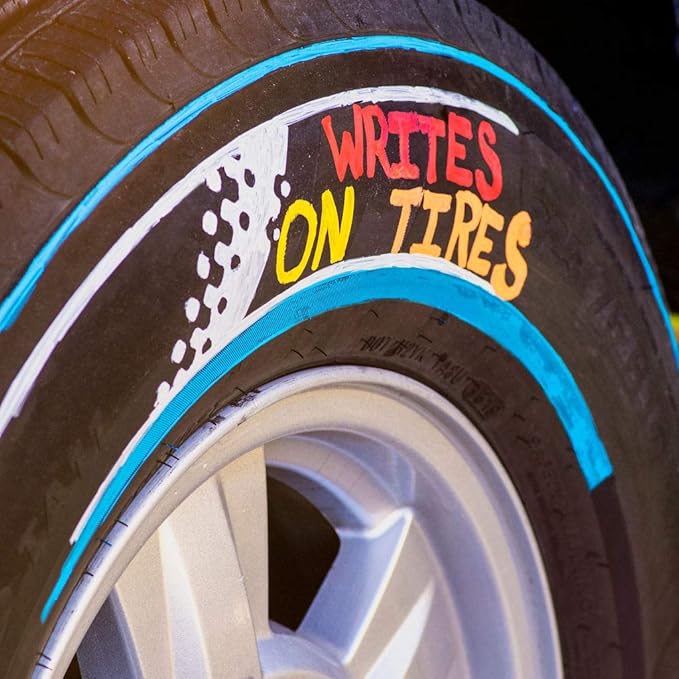 Window Markers for Glass Washable Car Window Paint Pen- Dry Erase Liquid Chalk Marker Car Decorations on All Surfaces, Tire, Windshield - Auto Marker, Autowriter, Rain Resistant (Black, Jumbo Tip)-DeskLoop Office