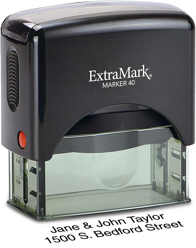 Return Address Stamp - Custom Self Inking Rubber Stamp - Personalized Stamp - Customizable Text with 15 Colors - Wedding Invitation & Housewarming Rubber Stamp-DeskLoop Office