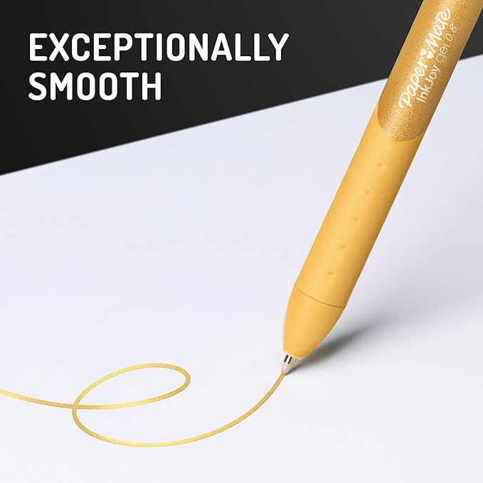 Paper Mate InkJoy Gel Pens, Metallic Pens, Retractable, Medium Point, (0.8mm) Assorted Colors, 10 Count-DeskLoop Office