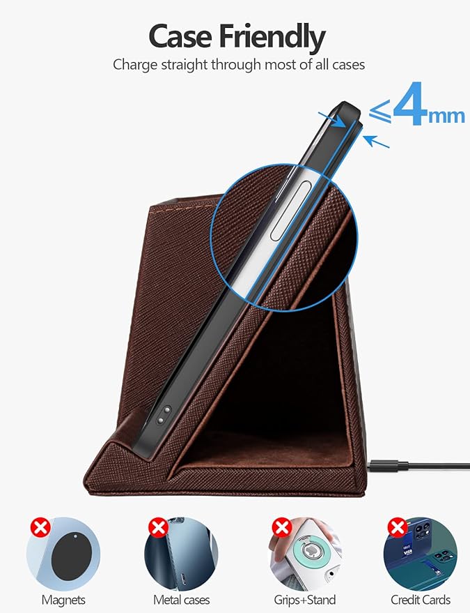 2-in-1 Pen Holder with Wireless Charger, Compatible with iPhone 16/15/14/13/12/11/8 Series, Pencil Holder Phone Stand for Desk Home Office, Men Gift Husband Wife Anniversary Dad Birthday Idea Gadget-DeskLoop Office